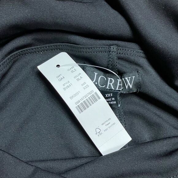 J Crew Collection Dress WMNS XXS Black Off The Shoulder Matte Maxi Jersey BV841 - Picture 6 of 14